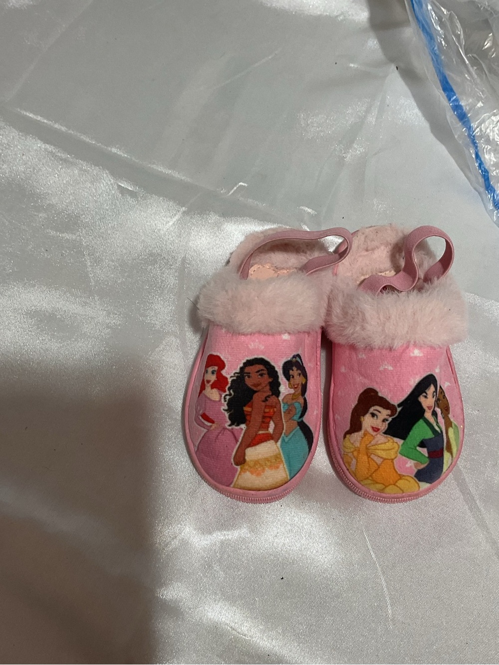 Disney Princess Pink Faux-Fur Toddler Slippers